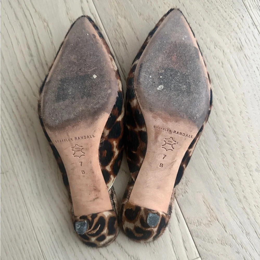 Loeffler Randall Leopard Print Women's Mules - Picture 4 of 6